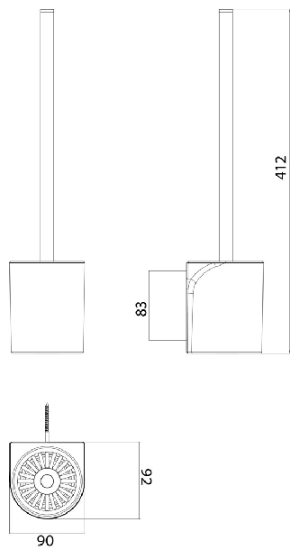 Emco Bürstengarnitur Flow Behälter Kunststoff chrom 271500100