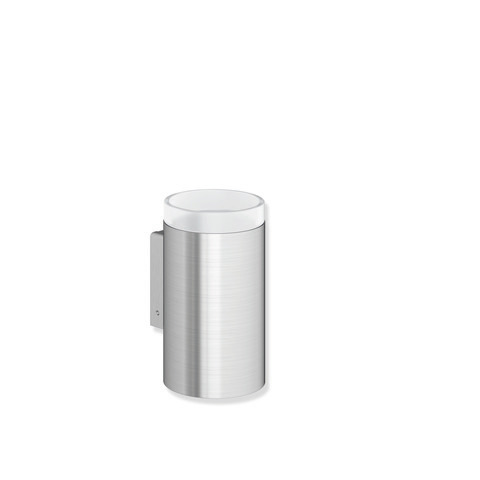 HEWI Glasbecher mit Halter System 900, Edelstahl, Becher Kristallglas 900.04.000XA