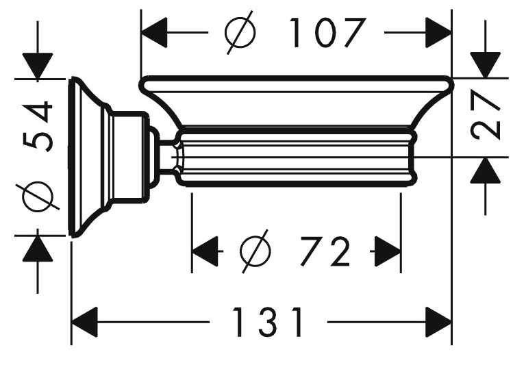 Hansgrohe Seifenschale Axor Montreux brushed nickel mit Halter 42033820