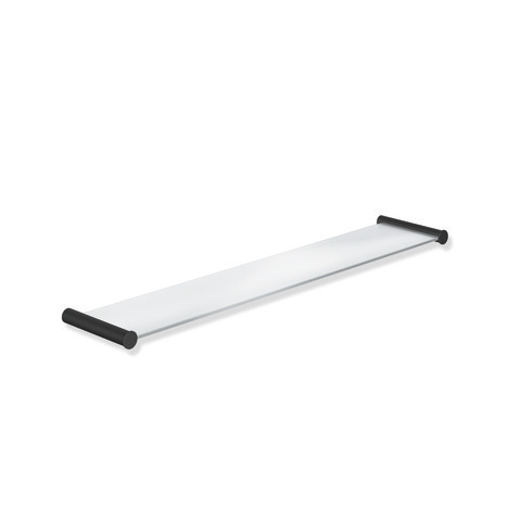 HEWI Ablage System 162, Edelstahl, Halteelemente, Glas-Ablagefläche, 600mm x 122mm schwarz tiefmatt 162.03.11560 DC