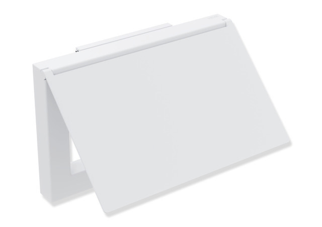 HEWI WC-Papierhalter mit Deckel, Edelstahl, weiß tiefmatt 900Q21.00160 DX