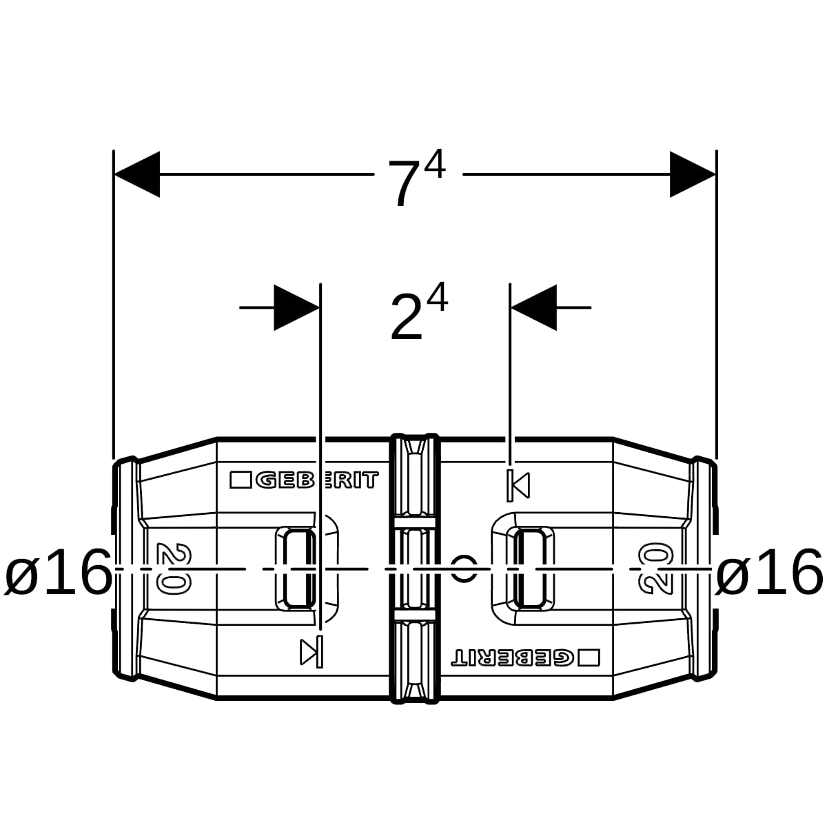 Geberit PushFit Kupplung PVDF d16 650.500.00.1