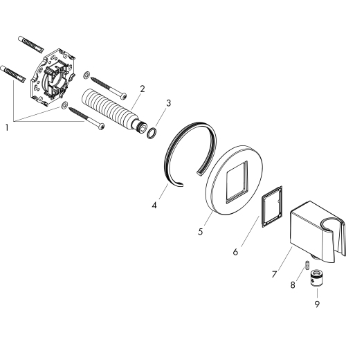 Hansgrohe Schlauchanschluss Fixfit Porter rund Axor DN15 mit Rückflussverhinderer schwarzmatt 36733670