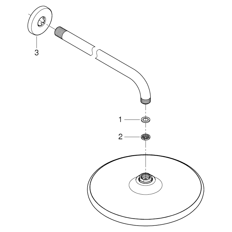 Grohe Kopfbrausenset Tempesta 250 Brausearm 380mm chrom 26668000