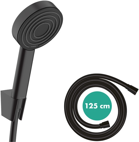 Hansgrohe Porterset Pulsify S 105 1 jet mit Brauseschlauch 1250mm mattschwarz 24301670