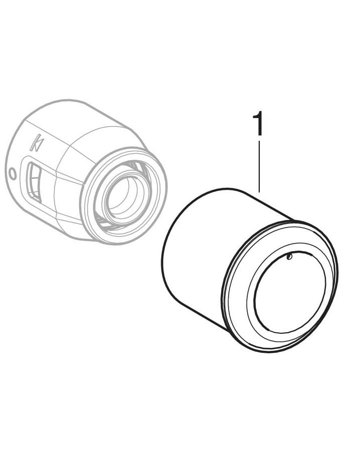 Geberit PushFit Übergang auf Verteiler mit Steckanschluss Messing d25 653.462.00.1
