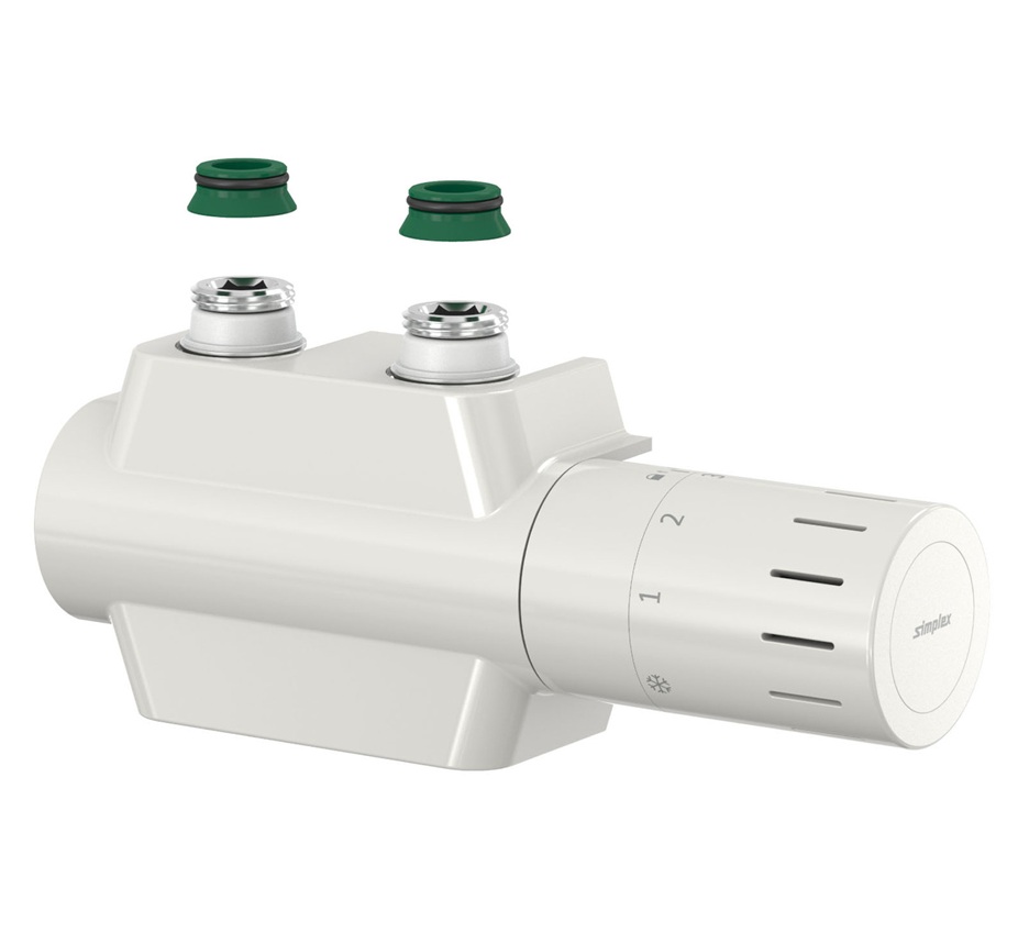 Logafix Universalarmatur-Set V2, weiss Armatur mit Thermostatkopf mit Nullstellung 7738336592