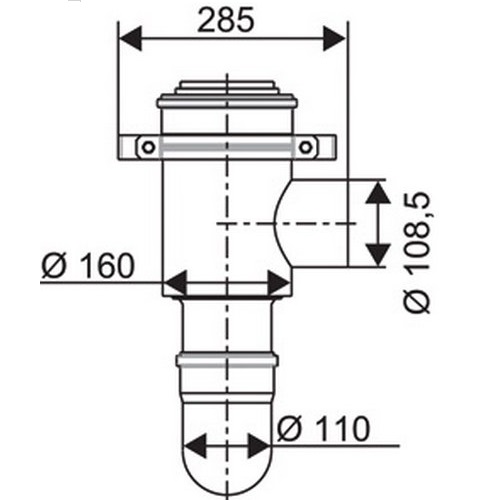 Bosch konzentrisches Kesselanschlussstück Abgaszubehör FC-CA110 7736603383