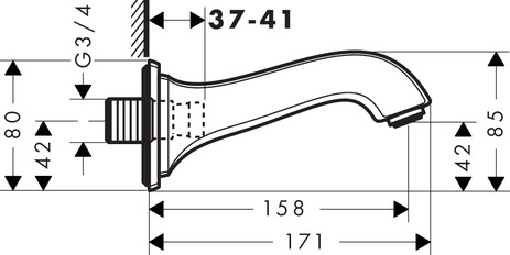 Hansgrohe Wanneneinlauf Metropol Classic DN20 chrom 13425000