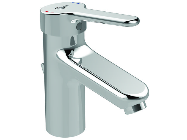 Ideal Standard Ceraplus 2 Waschtischarmatur Niederdruck mit Ablaufgarnitur chrom, Ausladung 112mm BC093AA