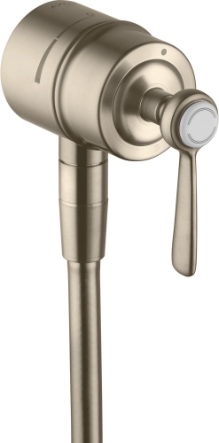 Hansgrohe Wandanschluss Stop AXOR Montreux mit Rückflussverhinderer, Absperrventil und Hebelgriff, Brushed Nickel 16883820