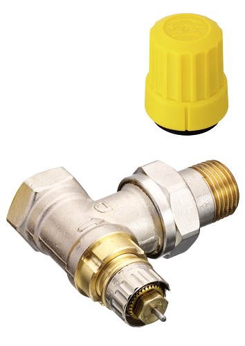 Danfoss Ventilgehäuse RA-UN 15 R 1/2, Eck, matt vernickelt 013G3003
