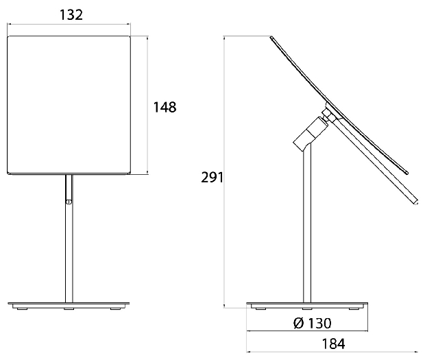 Emco Kosmetikspiegel Pure 3-fach, Standmodell, eckig 132x148mm, chrom 109400113
