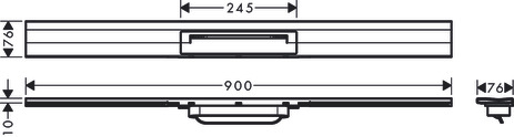 Hansgrohe RainDrain Flex Duschrinne 900mm kürzbar, Fertigset für Wandmontage gebürstet edelstahl 56052800