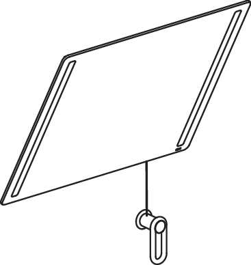 HEWI LED-Kippspiegel basic Serie 801, Verbundspiegel, Halteelemente / Kurbel matt, mit LED-Beleuchtung, reinweiß 801.01B400 99