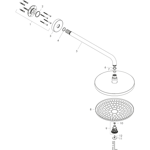 Hansgrohe Kopfbrause Raindance Select S 300 2 jet 300mm Brausearm 390mm weiss/chrom 27378400