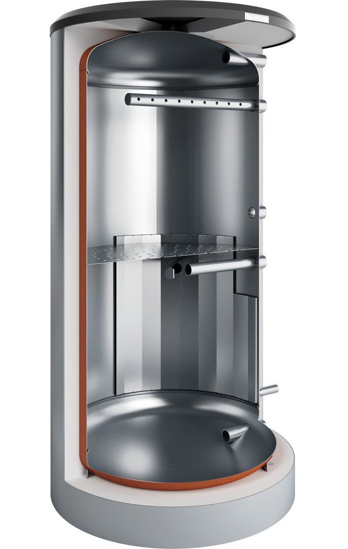 Bosch Pufferspeicher Stora BH 1000-6 ERZ 1B, für Wärmepumpen, 965 Liter, silber 7735501631