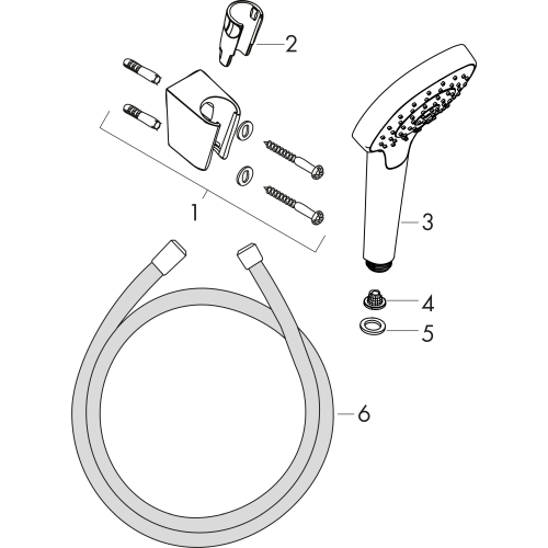 Hansgrohe Brausehalterset Croma Select E Vario/ Porter weiss/chrom Brauseschlauch 1250mm 26425400