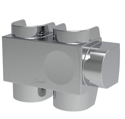 Danfoss Kunststoffabdeckung für VHS-DV Durchgang, Fühler links in chrom, Heizkörper 3/4" 013G7965