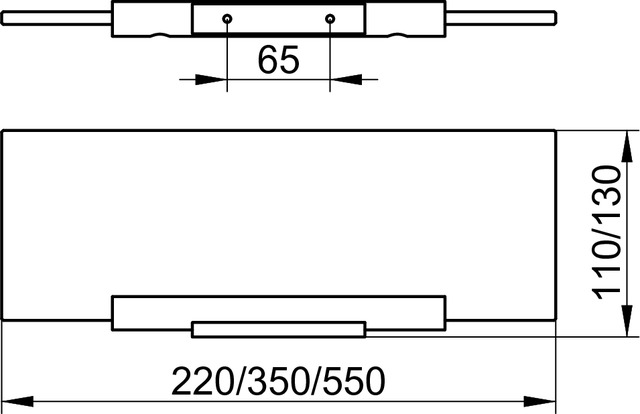 Keuco Glas Platte Cristallin Plan unten mattiert, ohne Grünkante 550x120mm 14910005500